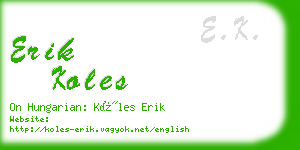 erik koles business card